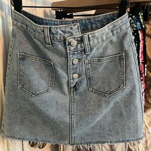 NWT Asymmetrical Denim Mini Skirt Small